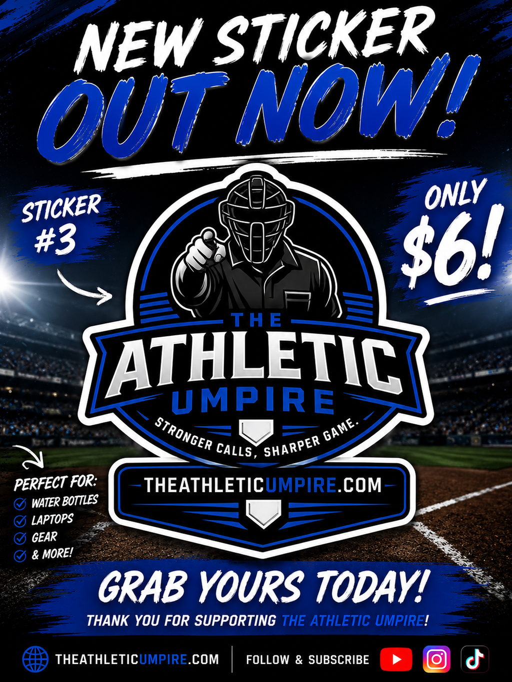 The Athletic Umpire 3” Die Cut Sticker